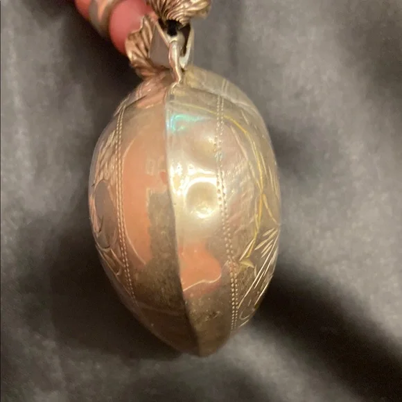 Vintage Sterling Silver Heart Pendant and Pink Stone Necklace - Picture 15 of 16